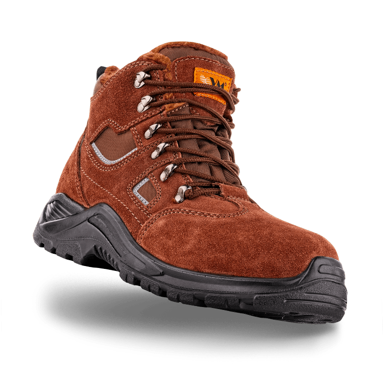 VM Footwear SAN MARINO winter - Velúr bőr bokamunkacipő textillel kombinálva, téli design - 3170-O1W